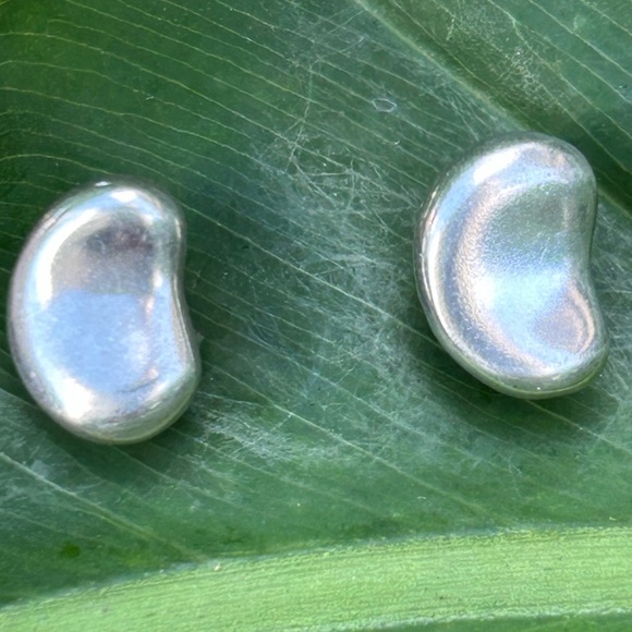 Sterling Silver Tiffany & Co Elsa Peretti Bean stud posted Earrings